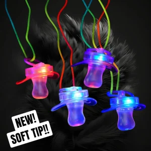 Soft Tip LED Assorted Color Pacifier Necklace