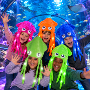Squid Shaped Flashing Hat (4 Assorted Colors) , X14X15