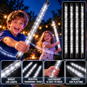 White Double Sided LED Meteor Shower Light Tube