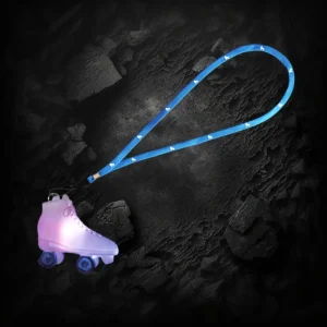 White Roller Skate Charm Necklace With Multi-Color LED Lights