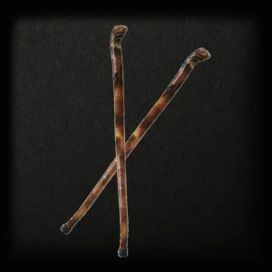 Wooden Walking Stick With Rubber Tip And Leather Hand Strap