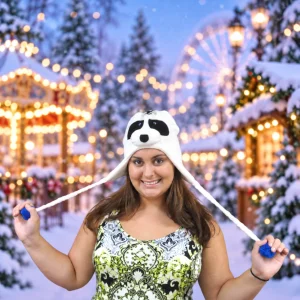 Wool Knit Panda Bear Animal Hat