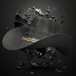 Woven Cowboy Hat Black, Beige, Brown Non-Flashing