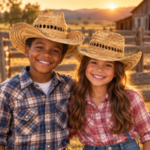 Woven Straw Cowboy Hat